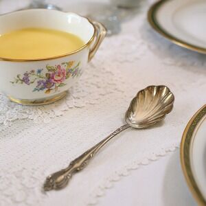 Vintage 1960s International Deep Silver Scalloped Spoon Orleans Pattern Flatware